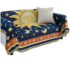 Textile City American Country Retro Jacquard Woven Blanket Sun Moon God Sofa Throw Dust-proof Cushion Carpet Cushion 180x230cm