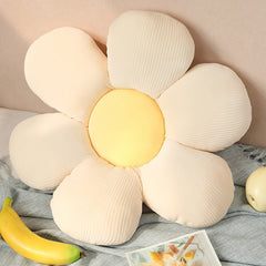 Stuffed Six Petal Flower Cushion Girly Room Decor Sunflower Pillow Bay Window Pink Flower Setting for Kids Bedroom Seat Pillow