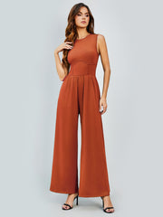 Square Neck Bandage Bodice Wide Leg Jumpsuit