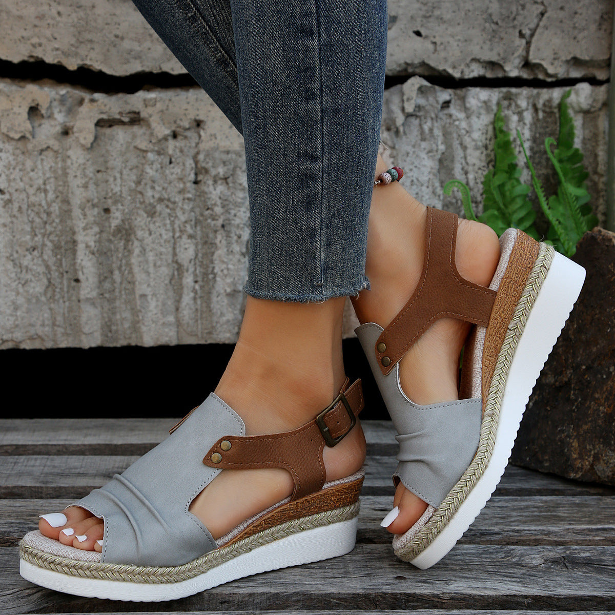 Ariyah® | Casual Slip-On Platform Peep-toe Sandals