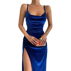 Contour Corset Strap Satin Dress