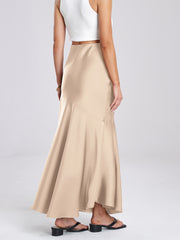 Flowy Slit Satin Maxi Skirt