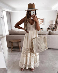 Eyelet Embroidery Cami Maxi Dress