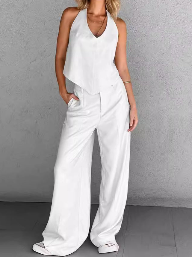 Panarea Open Back Textured Two Piece Pants Set