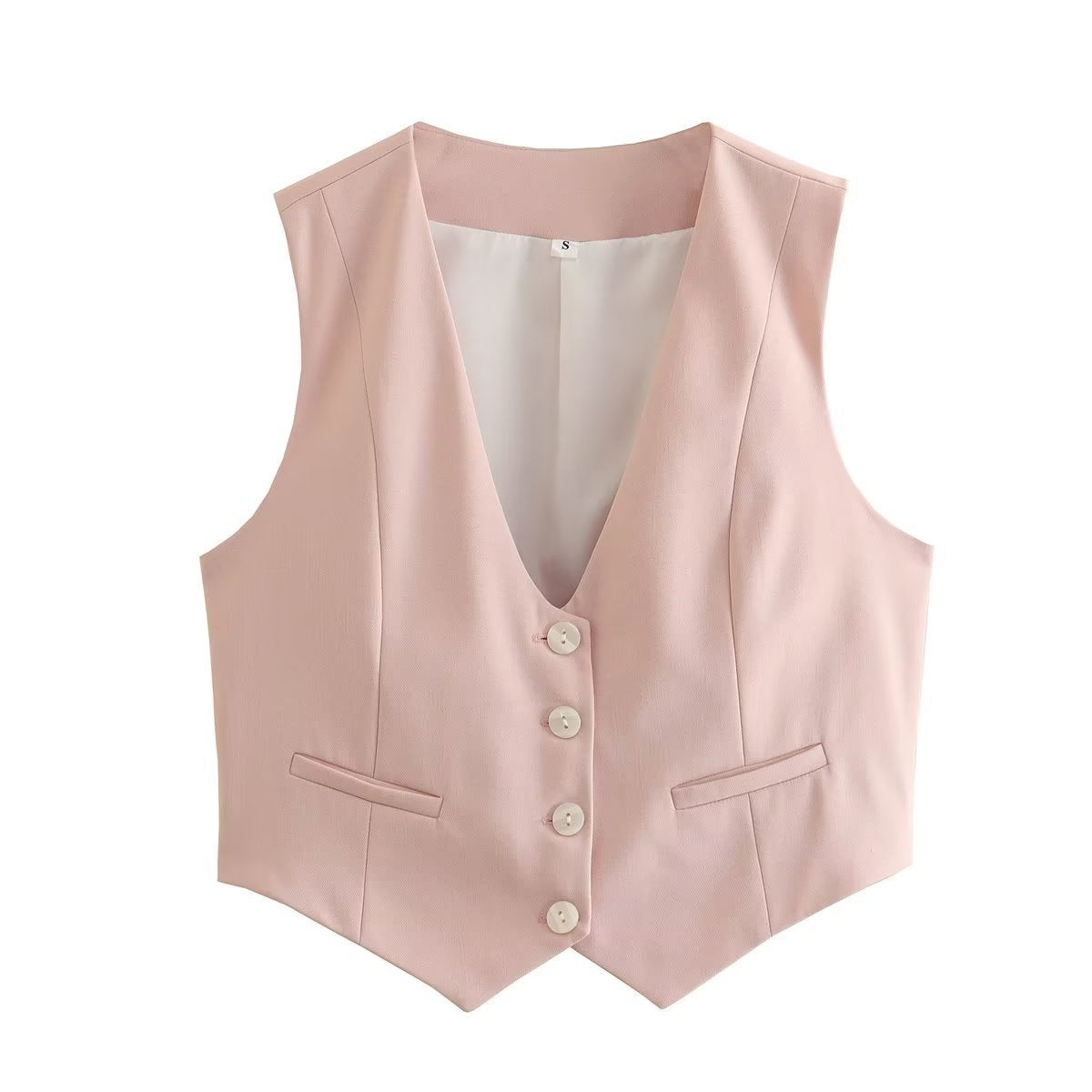 Cherry Blossoms Button Down Linen Cotton Vest