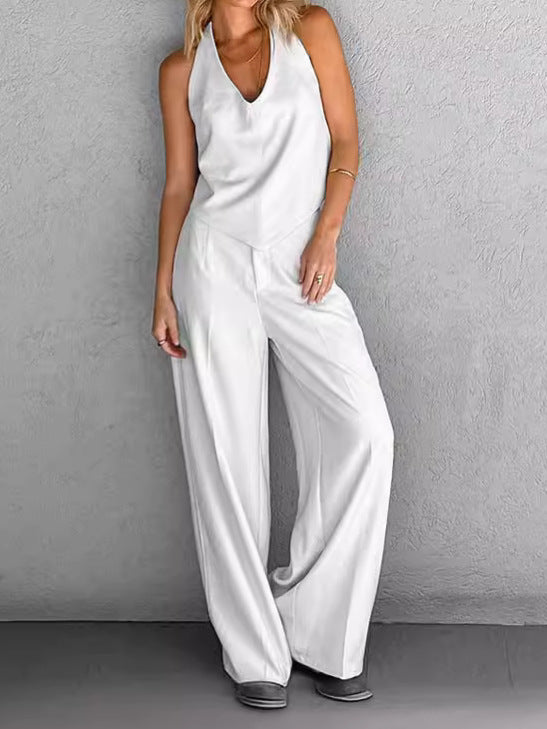 Panarea Open Back Textured Two Piece Pants Set