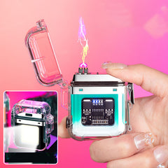 transparent waterproof dual arc rechargeable lighter mini