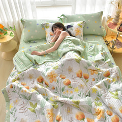 High Quality Summer Quilts Quilting Mechanical Wash Single Double Blanket Bed Quilt Soft Skin Friendly Adults Childs Comforter
