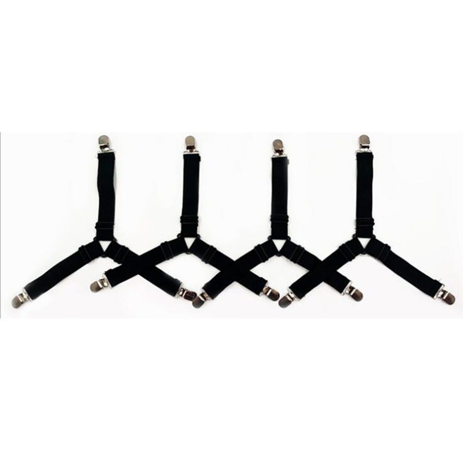 4Pcs/lot Bed Sheet Fasteners Holder Gadgets for Home Elastic Straps Adjustable Clips For Bed Sheet Organizer Mattress Cover Clip