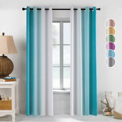 2 Pcs Gradient Color Balckout Curtains for Bedroom Living Room Kitchen Modern Curtains Treatment Blinds Custom Made