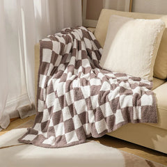 Textile City Ins Nordic Sofa Blanket Checkerboard Plaid Velvet Throw Blanket Home Sofa Cover Knitted Blanket 150x200cm