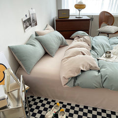 Solid Color Duvet Cover Set Single Double King Size Quilt Cover Set  Bed Hotel Home Skin Friendly Fabric Bedding Sets