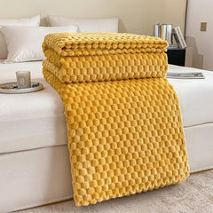 Yellow Plaid Solid Blanket Soft Warm Fluffy Throw Blanket Sofa Cover Milk Velvet Bedspread Bed for Adults Kids Pet Home Textile