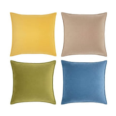 Pack of 2 Decorative Velvet Throw Pillow Cover Soft Rose Red Pillow Cover Solid Square Cushion Case for Sofa Bedroom