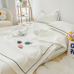 1/3Pc Korean Princess Elegant Handmade Flowers Embroidery Quilted Summer Quilt Bedspread Air-conditioning Skin-friendly Blanket