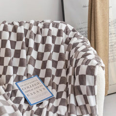 Thickened Plaid Fuzzy Fleece Blanket Ultra-Soft Reversible Microfiber Bed Warm Cozy Gingham Throw Blankets for Couch,Chair,Sofa