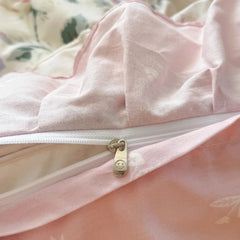 Romantic Flowers Prints Bedding Set Korean Style 100% Cotton Lace Princess Wedding Duvet Cover Bed Skirt Bedspread Pillowcases