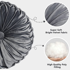 Throw Pillow for Couch Decorative 3D Pumpkin Vehicle Wheel Round Velvet Cushion for Sofa Bed Chair Floor Coussin Canapé