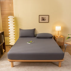 Fitted Sheet Queen Size Bedspread With Elastic Band Bed Sheet Solid Color Mattress Cover High Quality Fit Sheet