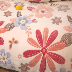 1pc Winter Warm Duvet Cover Flower Bed Covers Double Size Flannel Fleece Comforter Cover 220x240(without pillowcase)