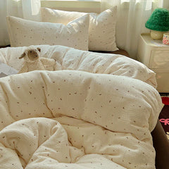 Bed Linen Bed Sheets Set Sweet Dots Duvet Cover Set Quilt Cover Bed Sheet Girls Quilt Sets Queen Size INS Blogger Comforter Sets