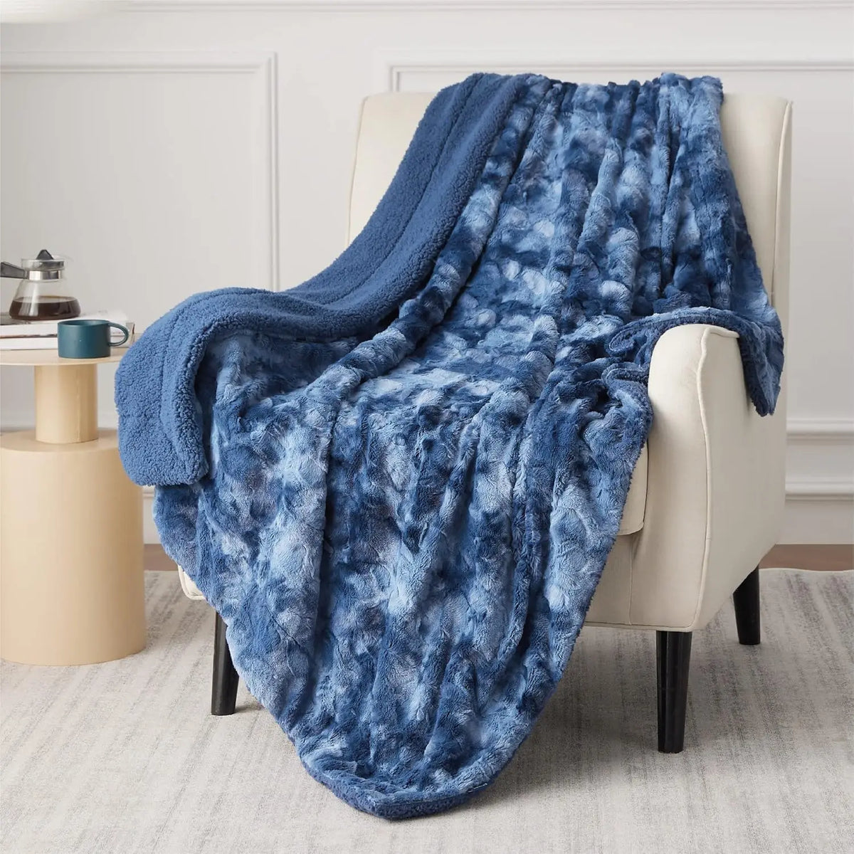 Fuzzy Blanket for Couch -  Soft and Warm Sherpa, Cozy and Furry Faux Fur, Reversible Throw Blankets for Sofa and Bed
