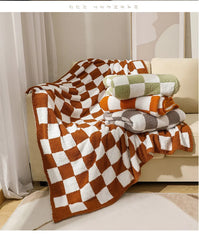 Textile City Ins Nordic Sofa Blanket Checkerboard Plaid Velvet Throw Blanket Home Sofa Cover Knitted Blanket 150x200cm