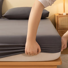 Fitted Sheet Queen Size Bedspread With Elastic Band Bed Sheet Solid Color Mattress Cover High Quality Fit Sheet