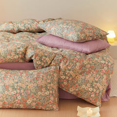 Korean Small Floral Print Quilt Cover Single Piece 100% Cotton Single Double Quilt Cover Student Dormitory Bed Decor