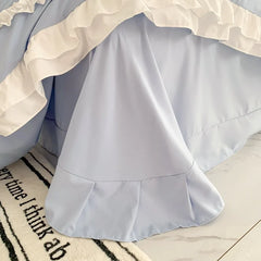 Elegant Lace Bedding Sets Luxury Bed Linen Princess Washed Cotton Ruffle Duvet Cover Bed Sheet and Pillowcases for Girl Luxury
