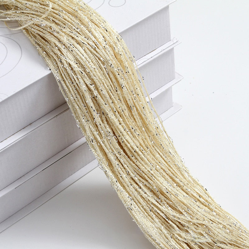 100x200CM Living Room String Curtain Shiny Tassel Silver Line  Solid Color Window Home Door Divider Curtain