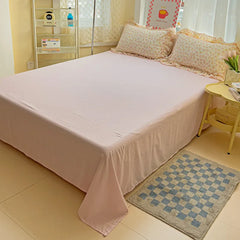 Korean Princess Style Floral Ruffles Bedding Set Washed Cotton Skin-friendly Soft Duvet Covers Set Bed Sheet Pillowcases 3/4Pcs