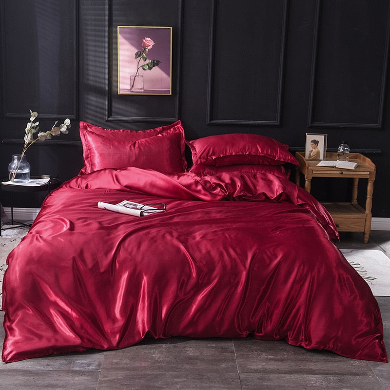 Rayon Beding Luxury Rayon Satin Bedding Set Duvet Cover Set Single Double King Size ...