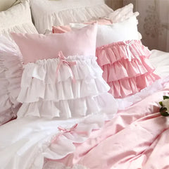 Sweet cake layers decorative pillowcase cotton European style princess pillow case girls bedroom pillow cover (NO filler)