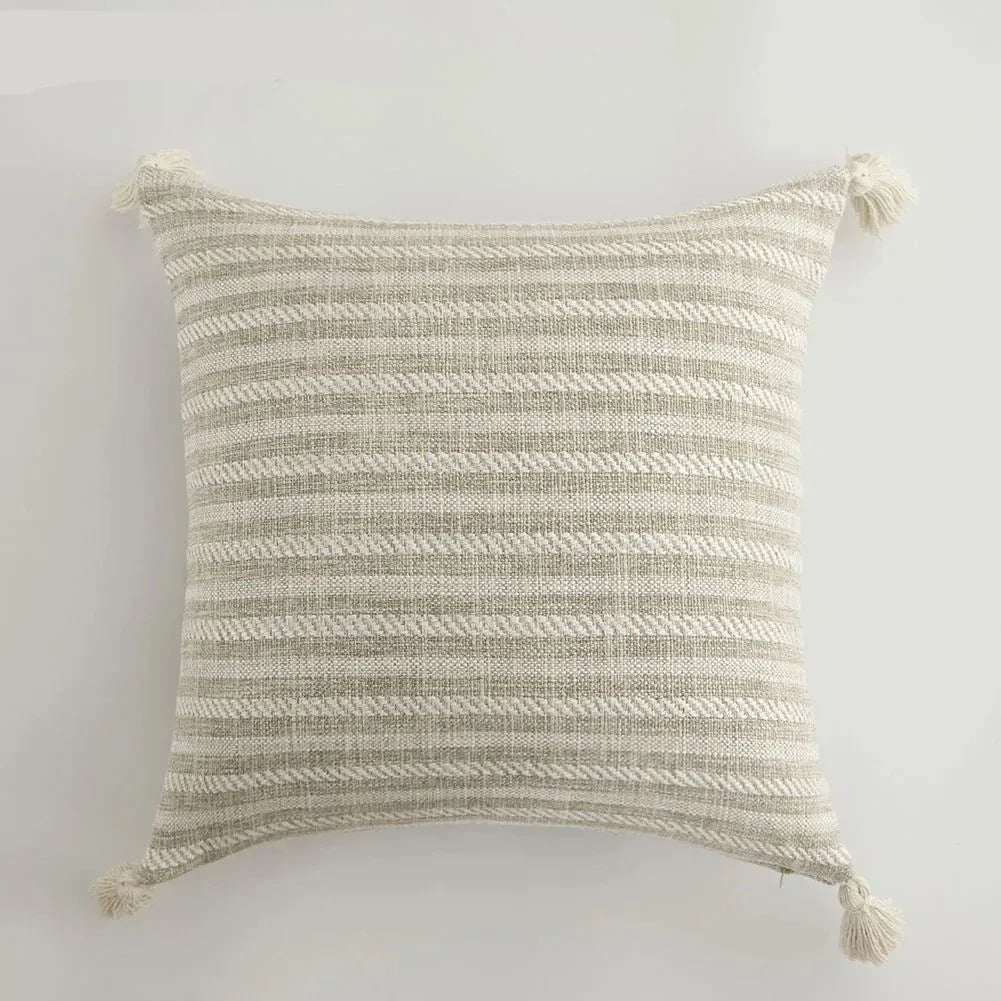 Tassels Cushion Cover 45X45 30X50 Cream White Pillowcase For Bed Chair Sofa Decorative Pillow Covers Square Home Decor Linen
