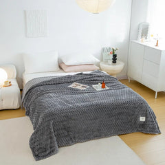Solid Plaid Bed Blanket Autumn Winter Soft Warm Fluffy Throw Blanket Sofa Coral Fleece Bedspread On Bed For Adults Kids Blankets