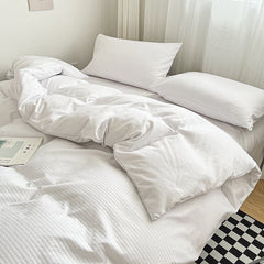 High Quality Bedding Set Skin Friendly Fabric Quilt Cover Set Single Double King Size Solid Color Duvet Cover Set