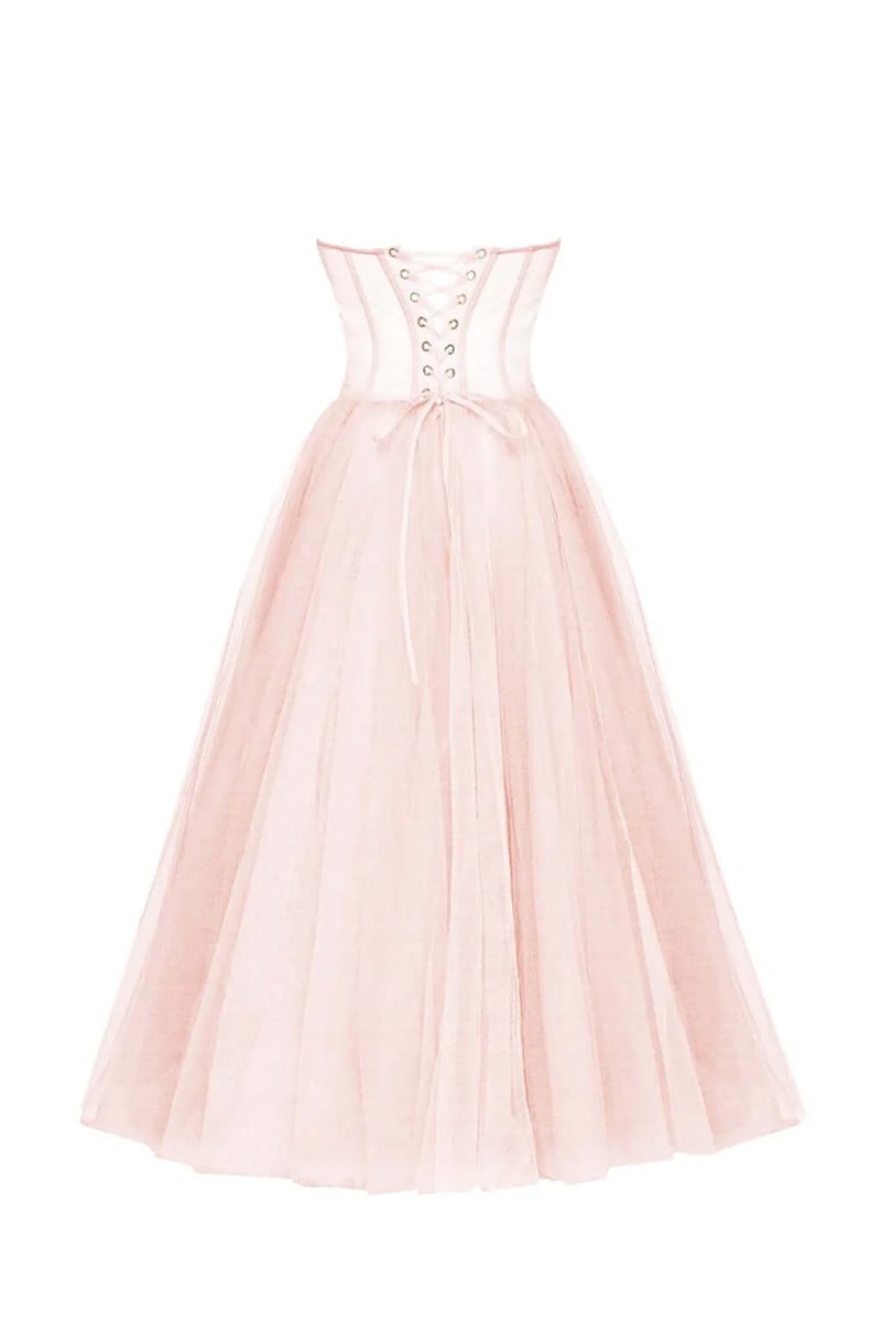 All For Love Strapless Tulle Midi Dress