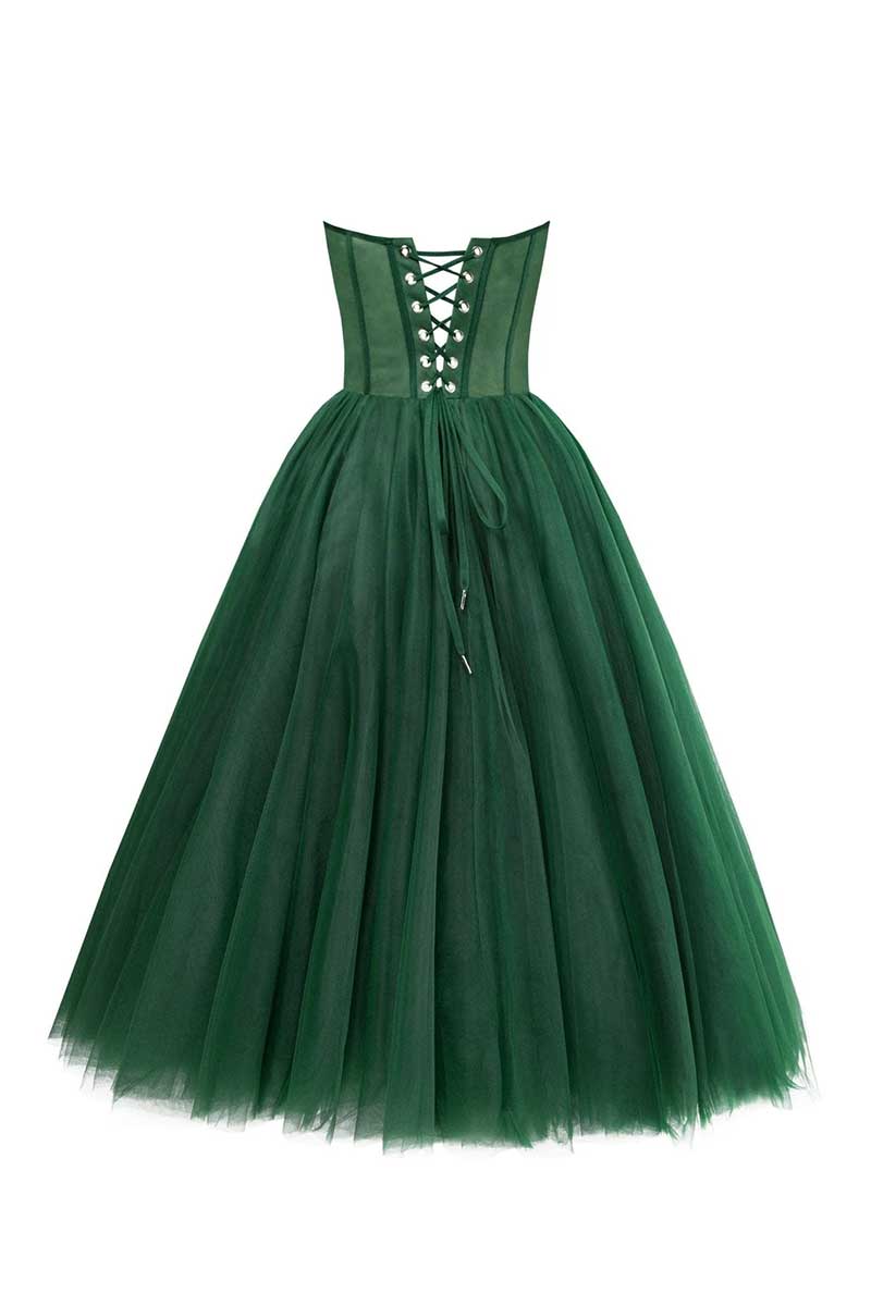 All For Love Strapless Tulle Midi Dress