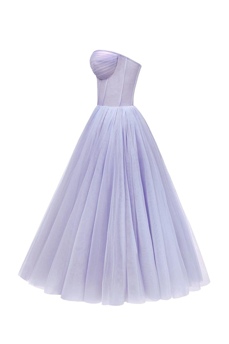 All For Love Strapless Tulle Midi Dress