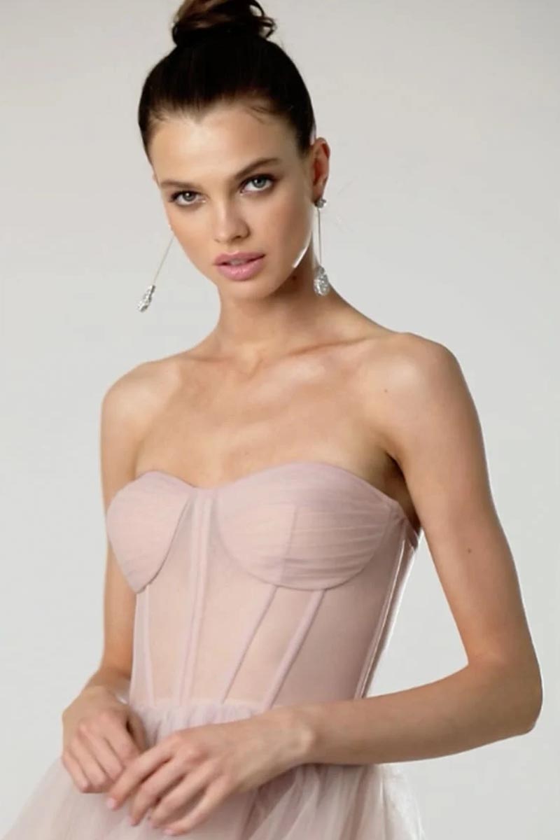 All For Love Strapless Tulle Midi Dress