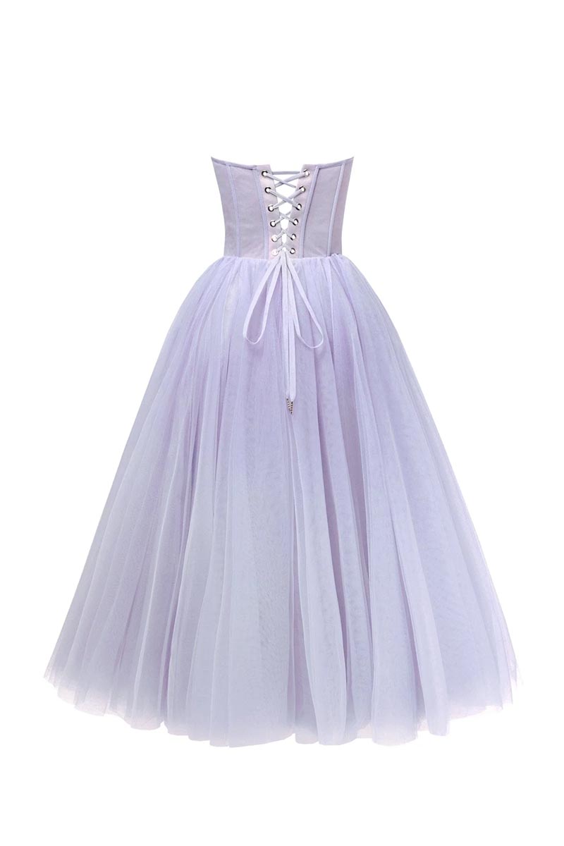 All For Love Strapless Tulle Midi Dress