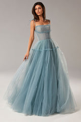 Alluring Beauty Tie-Strap Tulle Maxi Dress