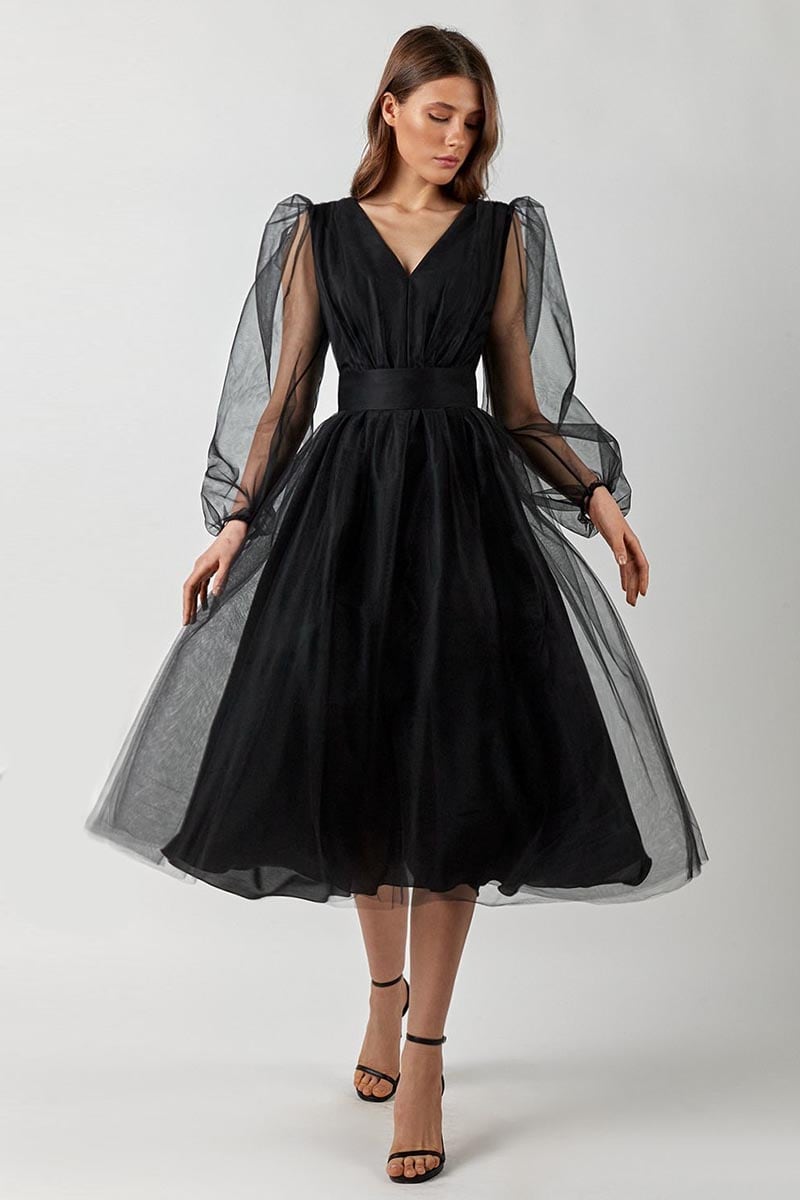 Anna Tulle Midi Dress