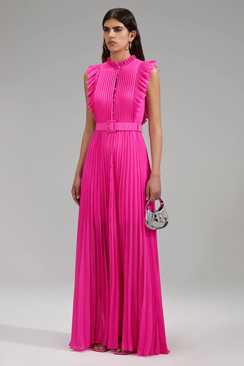 Aries Pleated Maxi Dress