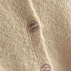 Asymmetrical Buttoned Crewneck Cashmere and Mohair Blend Oversized Knit Cardigan