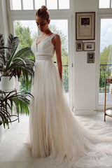 Belong With You White Lace Tulle Gown