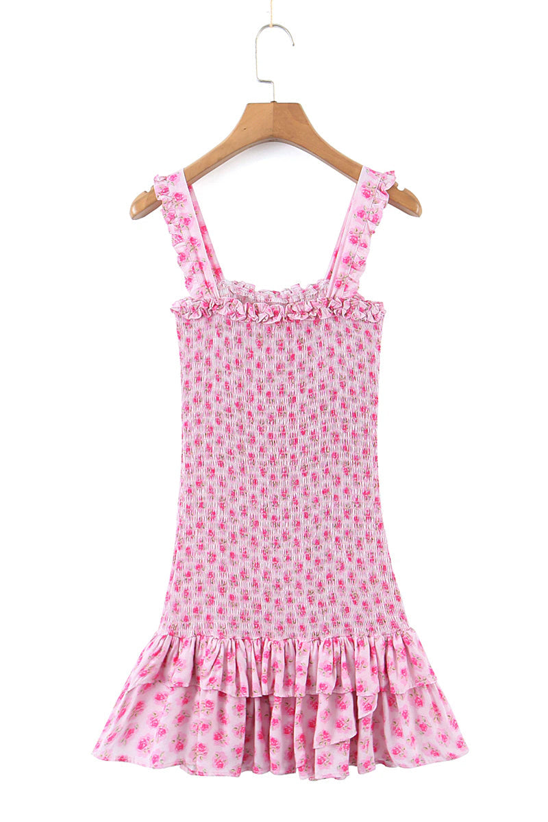 Blissful Pink Smocked Mini Dress