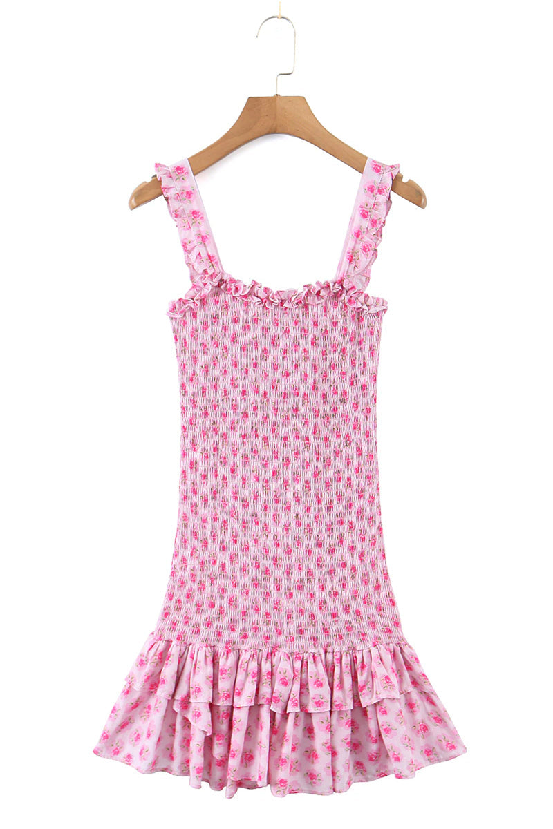 Blissful Pink Smocked Mini Dress