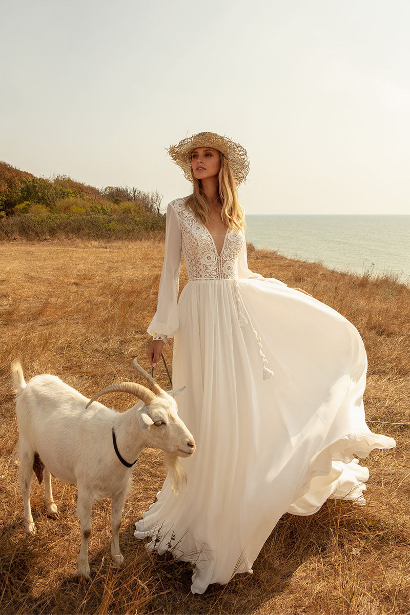 Bonaire Lace Chiffon Bridal Gown